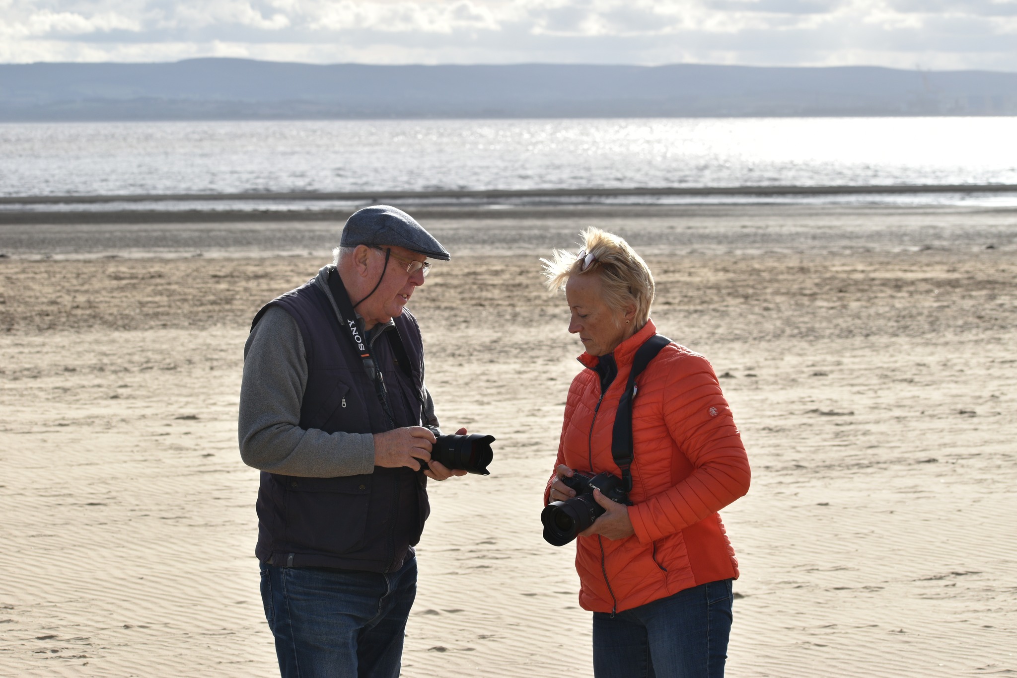 David and Pam on the beach