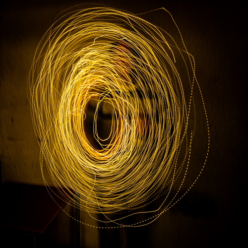 Fairy lights in a spin