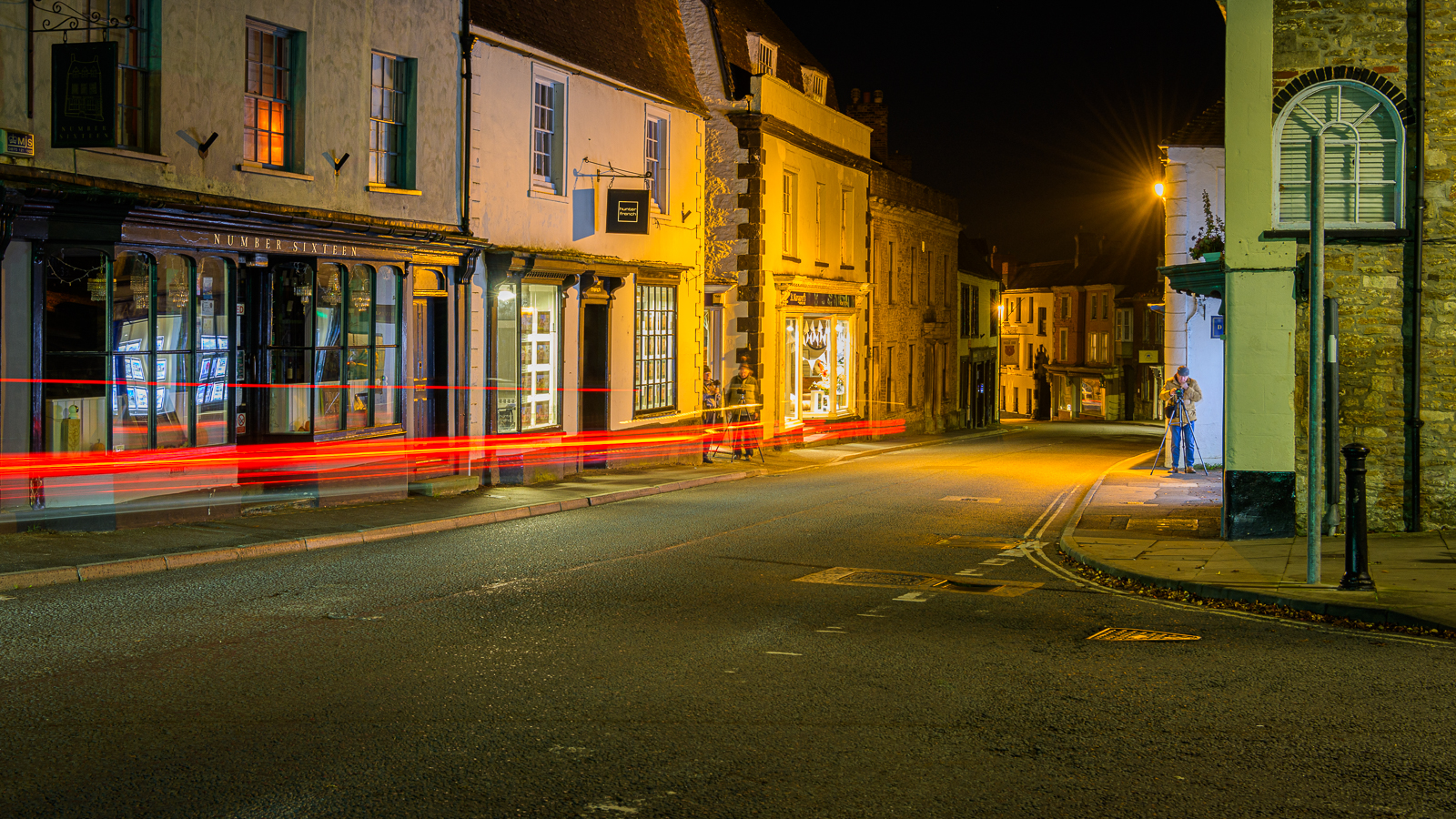 Image of Wincanton high street at night