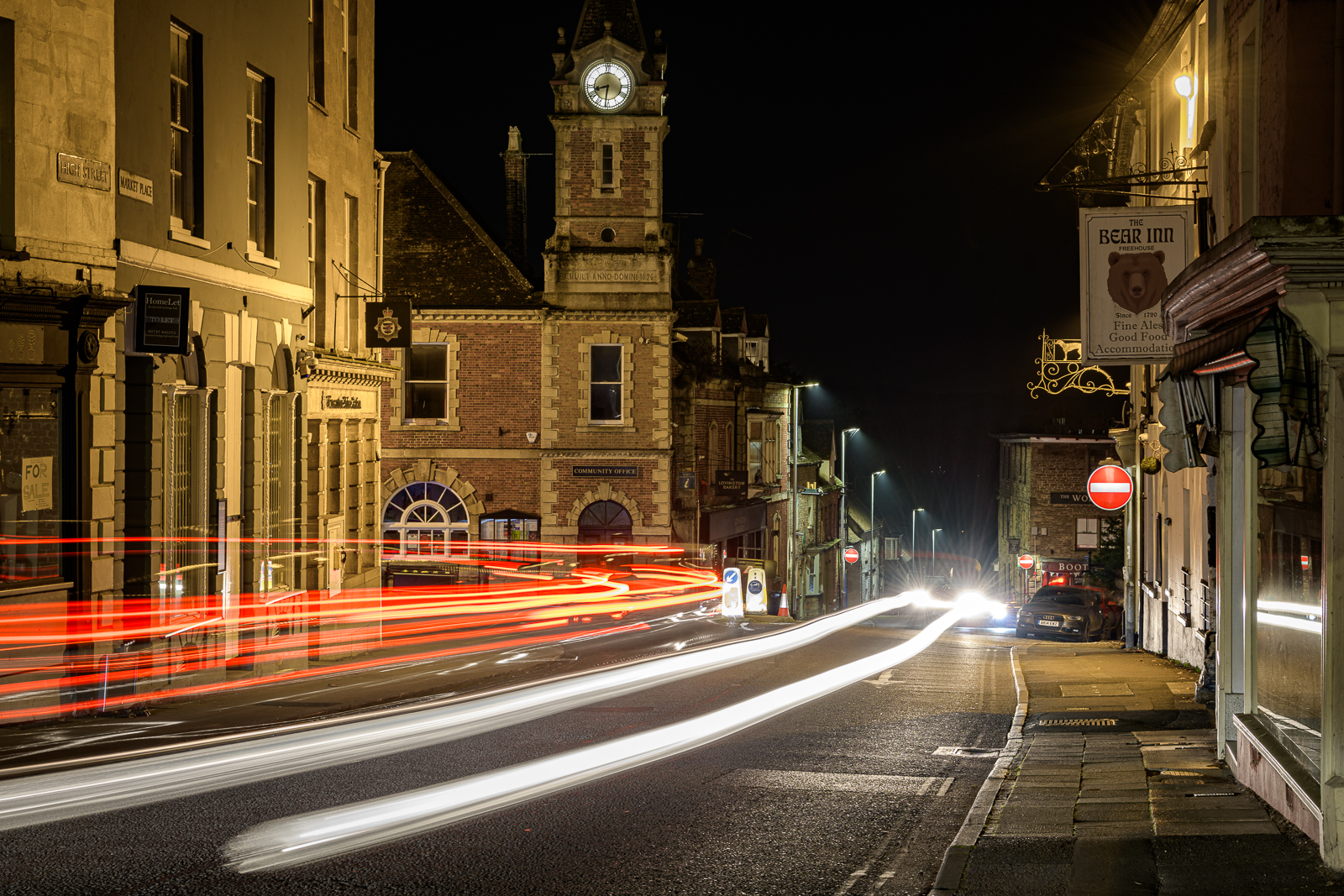 Image of Wincanton Town Hall at night